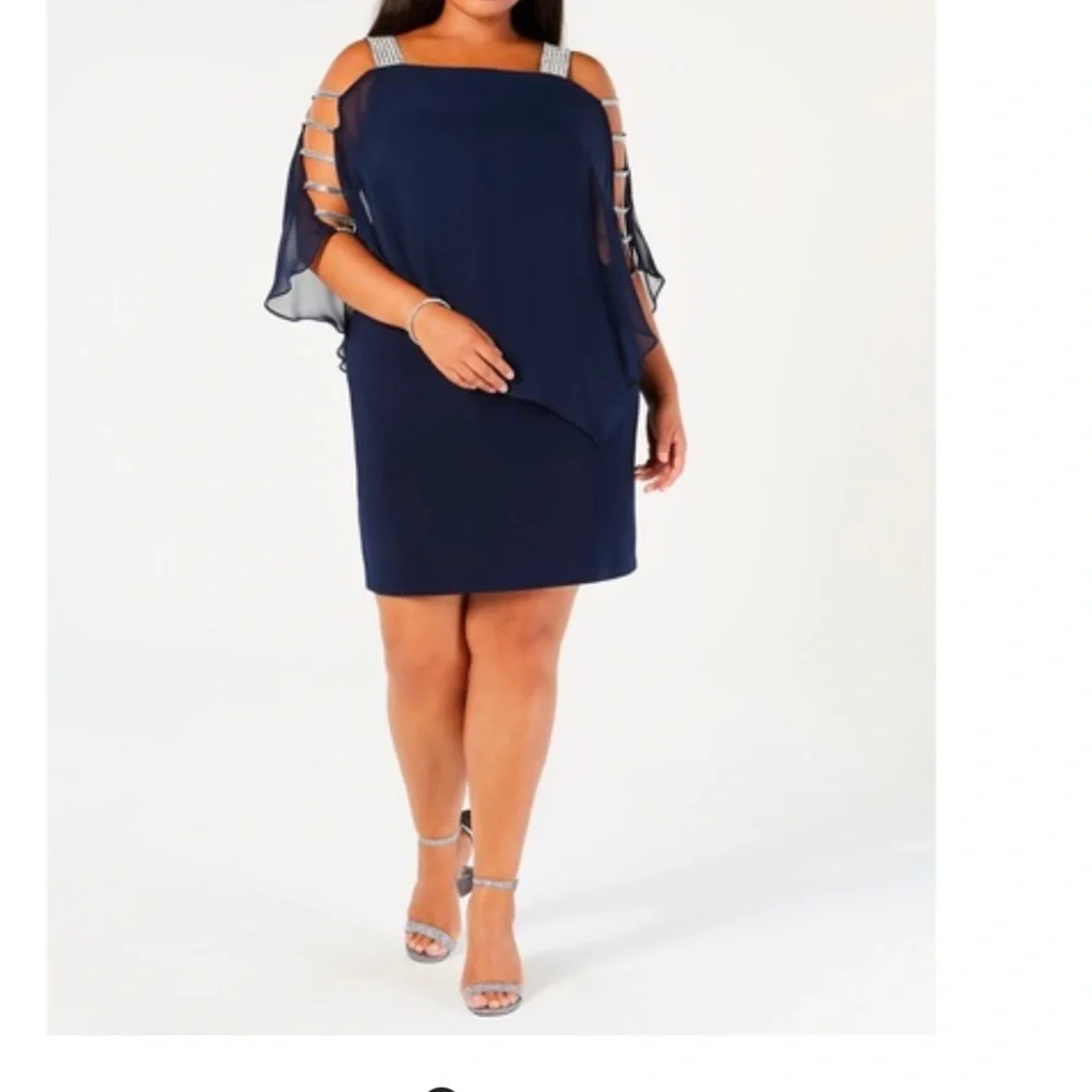 MSK Women’s Navy Blue formal dress with rhinestone detail size 2X - Picture 10 of 10